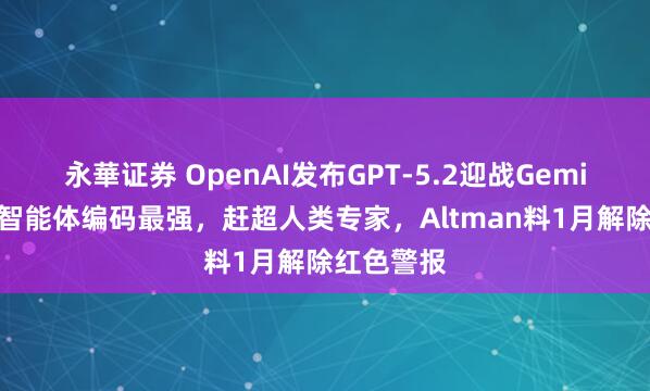 永華证券 OpenAI发布GPT-5.2迎战Gemini，号称智能体编码最强，赶超人类专家，Altman料1月解除红色警报