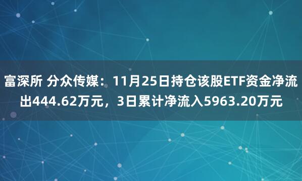富深所 分众传媒：11月25日持仓该股ETF资金净流出444.62万元，3日累计净流入5963.20万元